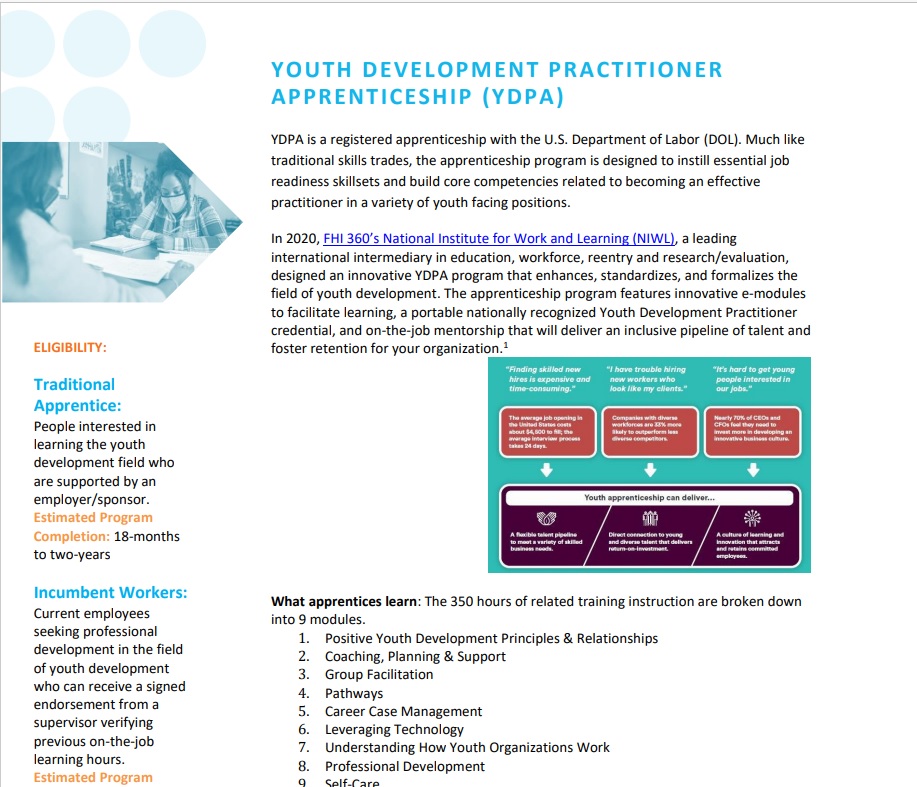 Youth Development Practitioner Apprenticeship